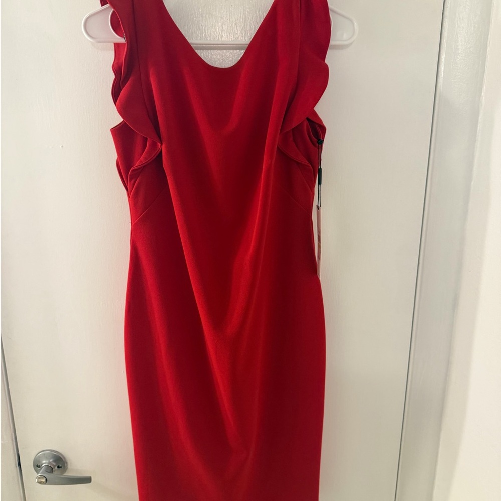 Calvin Klein Elegant Red Sleeveless Dress
